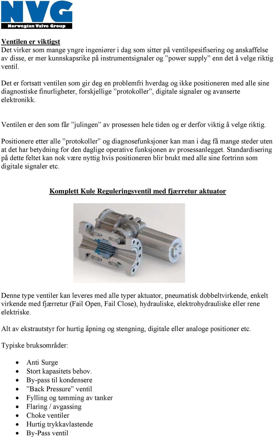 Det er fortsatt ventilen som gir deg en problemfri hverdag og ikke positioneren med alle sine diagnostiske finurligheter, forskjellige protokoller, digitale signaler og avanserte elektronikk.