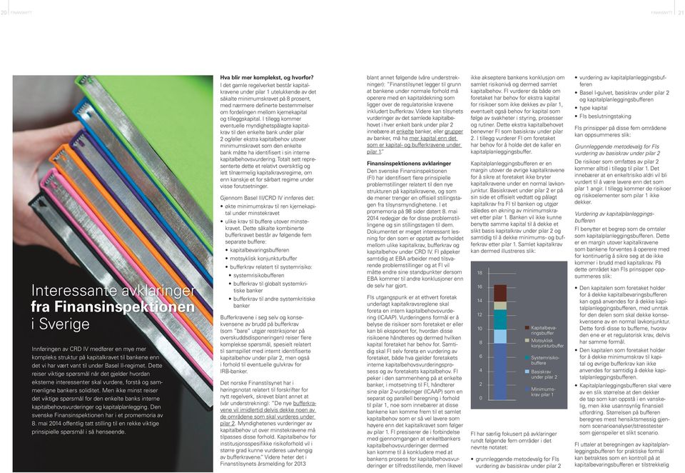 Men ikke minst reiser det viktige spørsmål for den enkelte banks interne kapitalbehovsvurderinger og kapitalplanlegging. Den svenske Finansinspektionen har i et promemoria av 8.