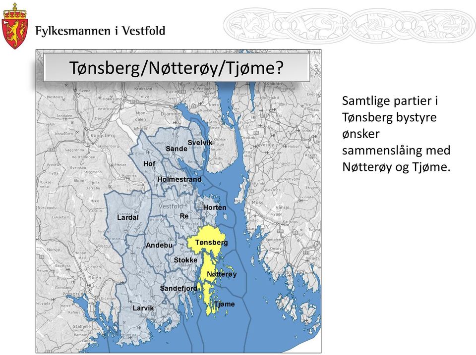Tønsberg bystyre ønsker sammenslåing med Nøtterøy