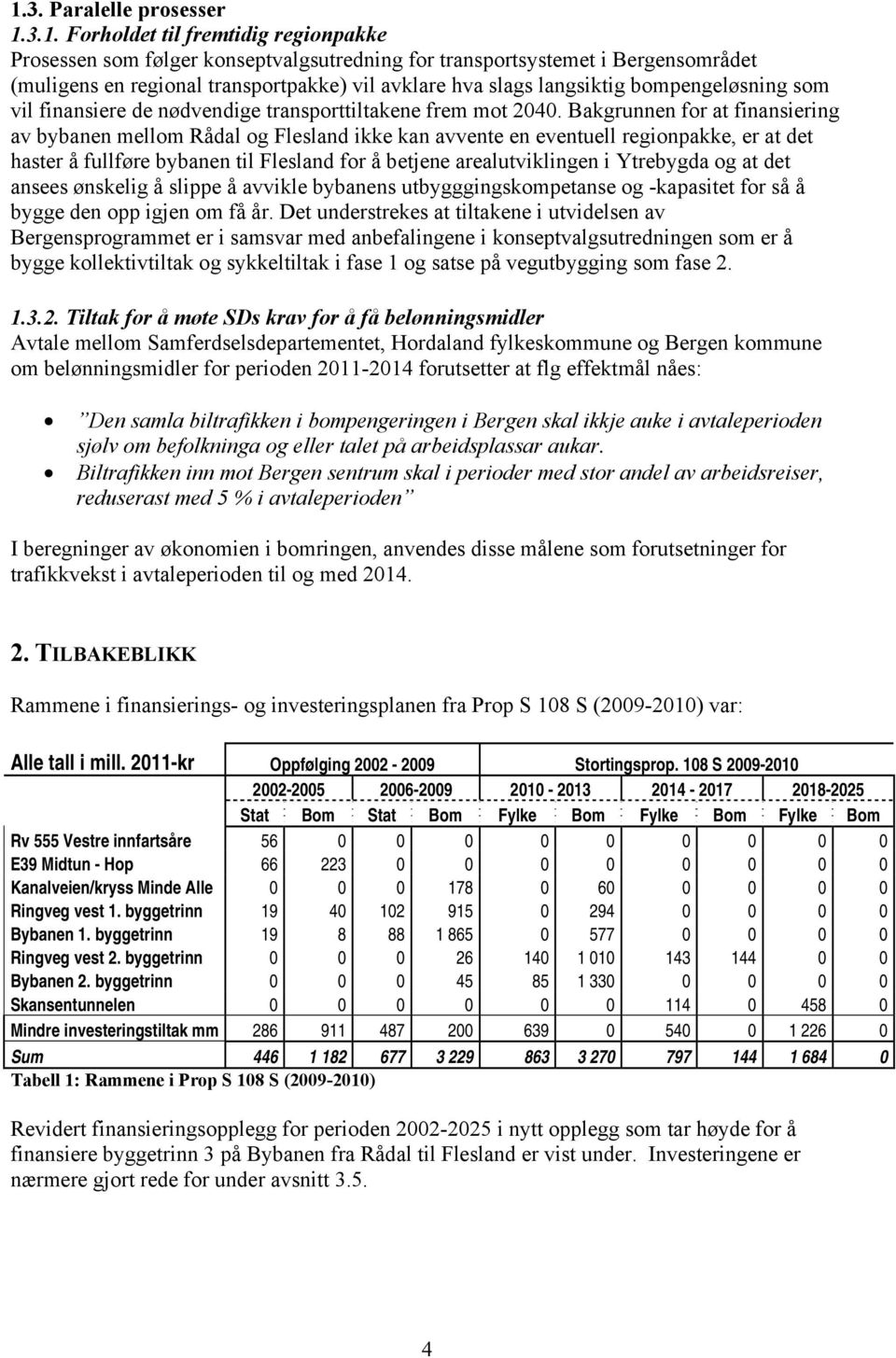 Bakgrunnen for at finansiering av bybanen mellom Rådal og Flesland ikke kan avvente en eventuell regionpakke, er at det haster å fullføre bybanen til Flesland for å betjene arealutviklingen i