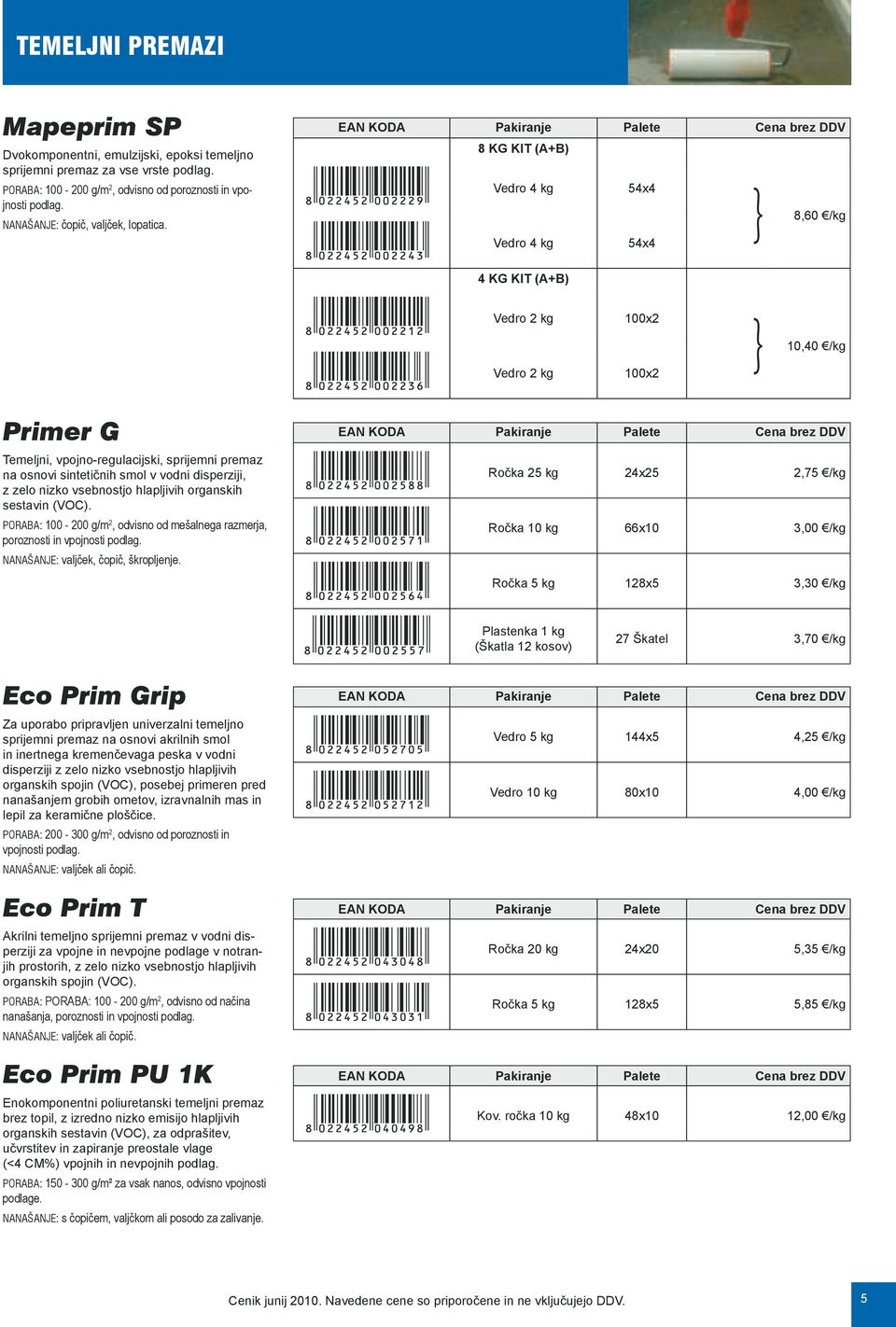 (A+B) Vedro 4 kg 54x4 Vedro 4 kg 54x4 } 8,60 /kg 4.KG.KIT.