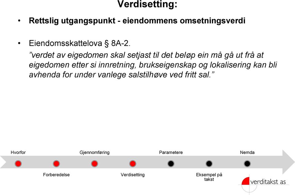 verdet av eigedomen skal setjast til det beløp ein må gå ut frå at