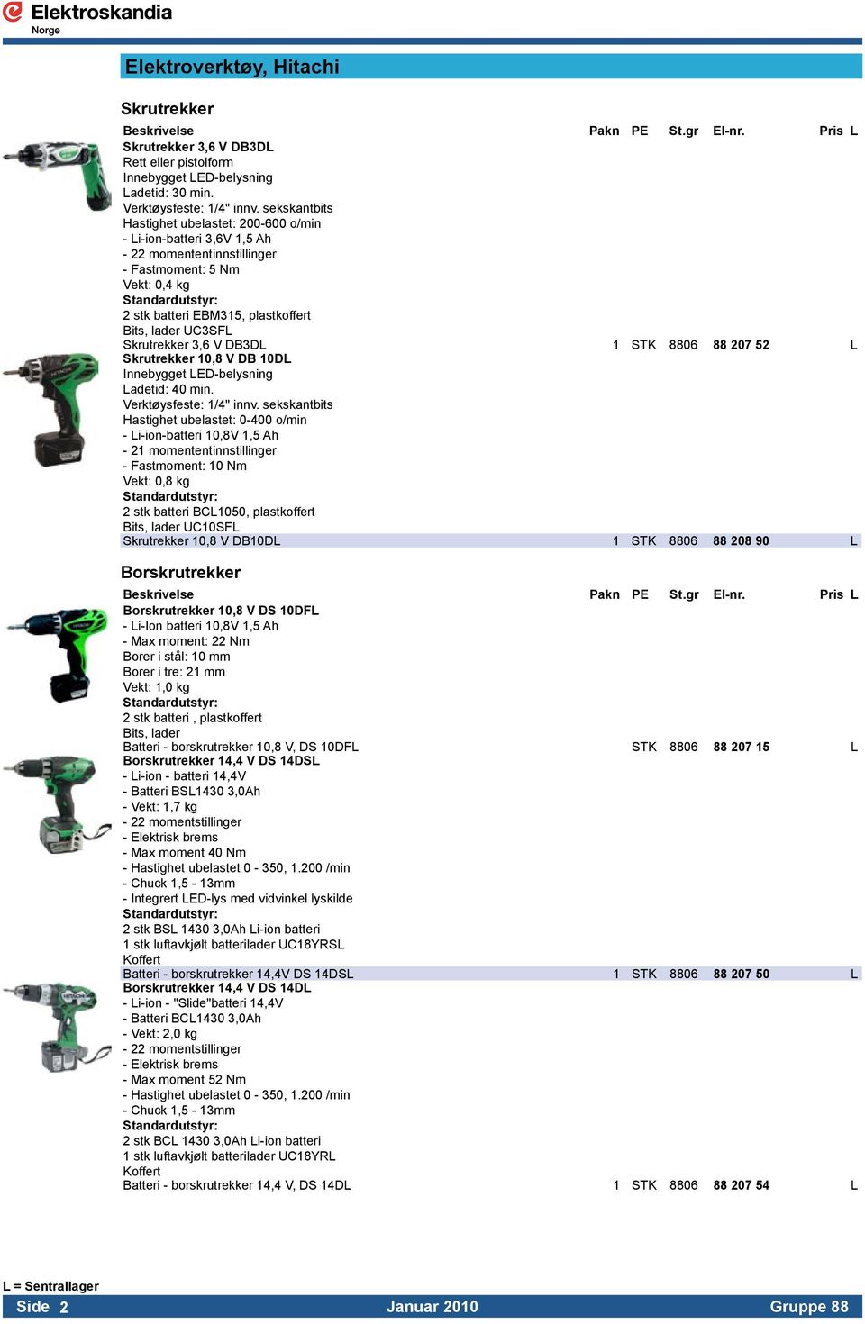 Bits, lader UC3SFL Skrutrekker 3,6 V DB3DL 1 STK 8806 88 207 52 L Skrutrekker 10,8 V DB 10DL Innebygget LED-belysning. Ladetid: 40 min.. Verktøysfeste: 1/4" innv. sekskantbits.