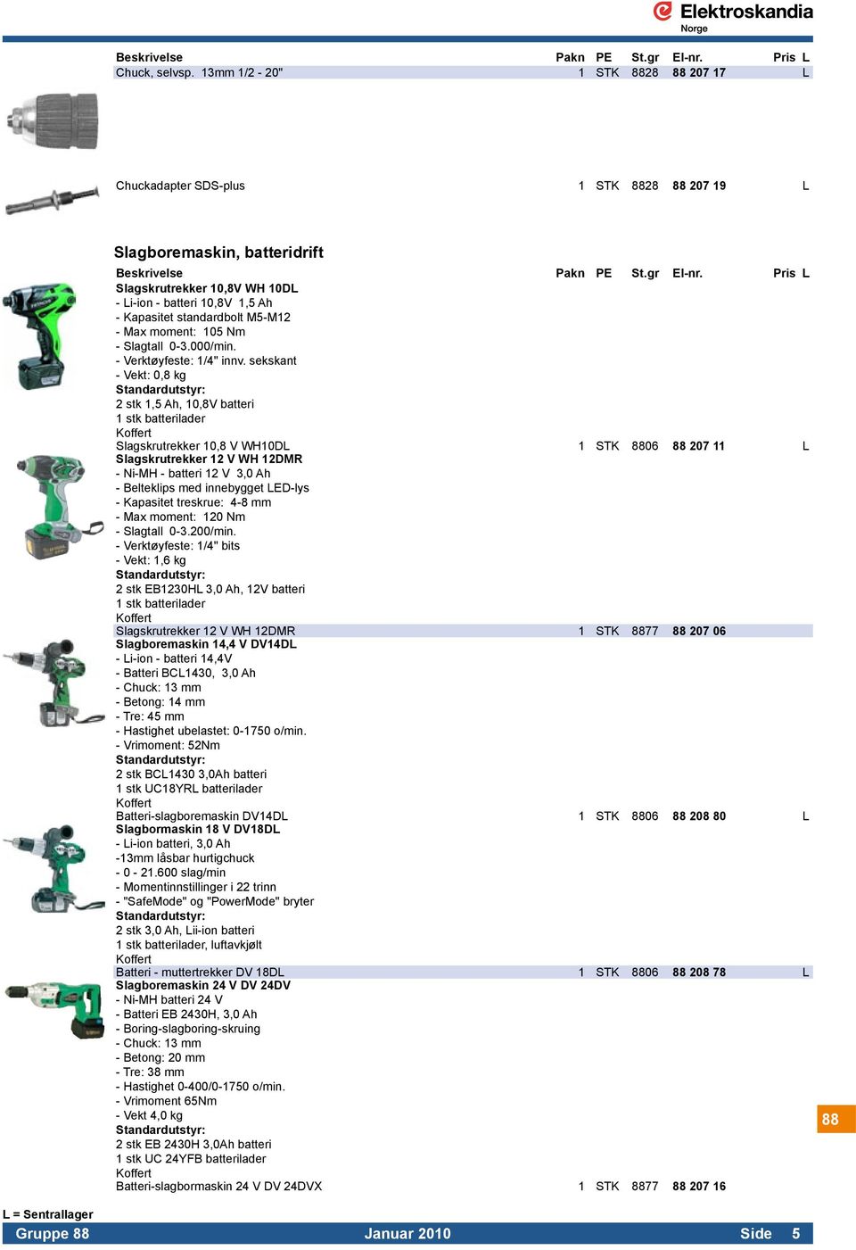 Koffert Slagskrutrekker 10,8 V WH10DL 1 STK 8806 88 207 11 L Slagskrutrekker 12 V WH 12DMR - Ni-MH - batteri 12 V 3,0 Ah. - Belteklips med innebygget LED-lys. - Kapasitet treskrue: 4-8 mm.