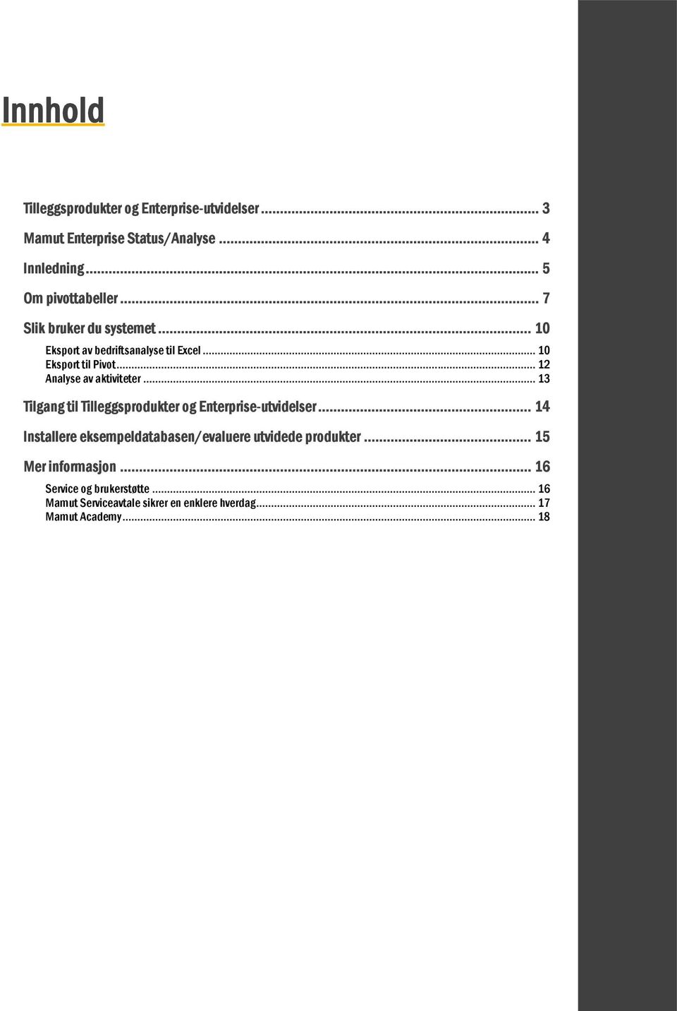 .. 13 Tilgang til Tilleggsprodukter og Enterprise-utvidelser... 14 Installere eksempeldatabasen/evaluere utvidede produkter.