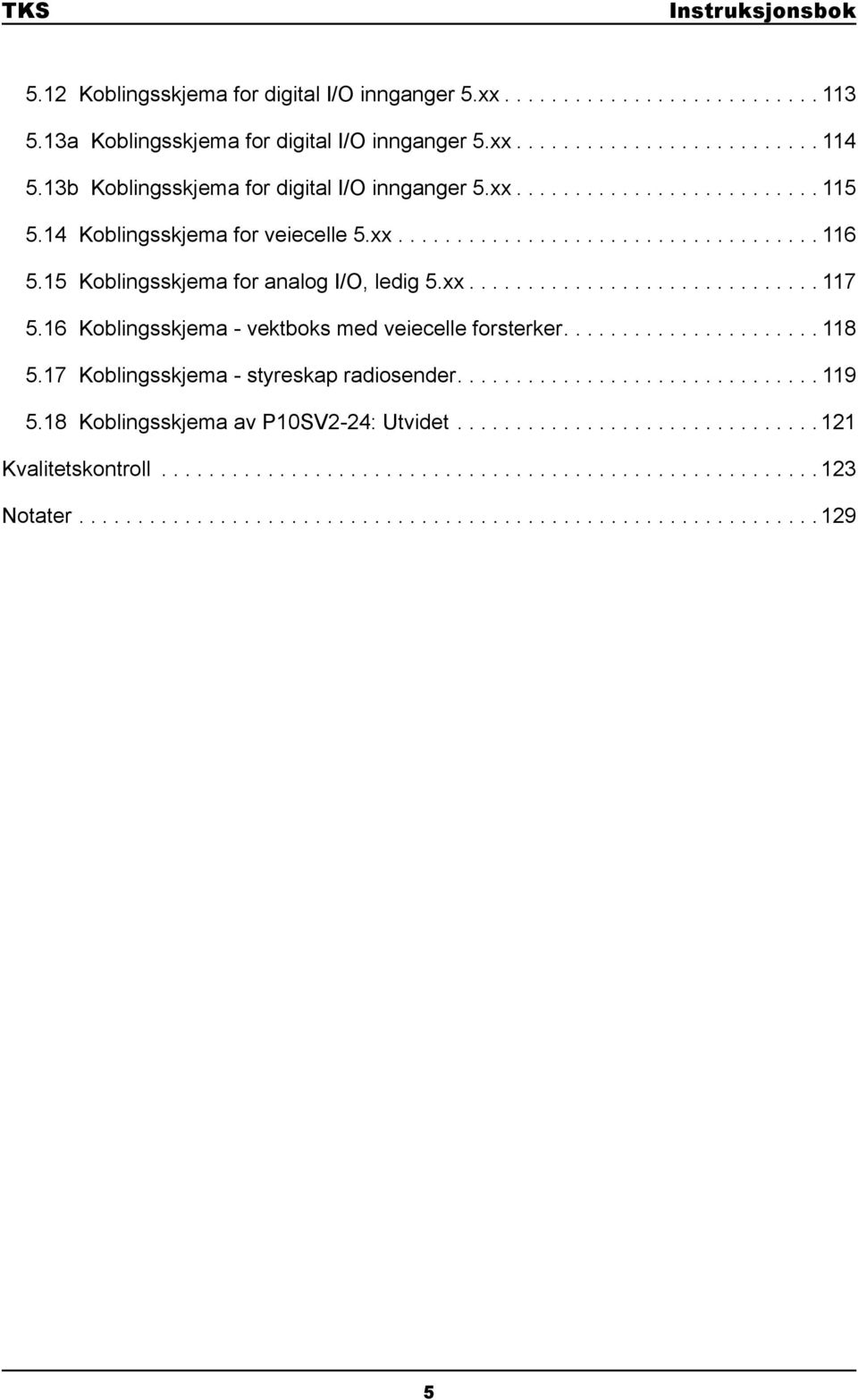 15 Koblingsskjema for analog I/O, ledig 5.xx.............................. 117 5.16 Koblingsskjema - vektboks med veiecelle forsterker...................... 118 5.