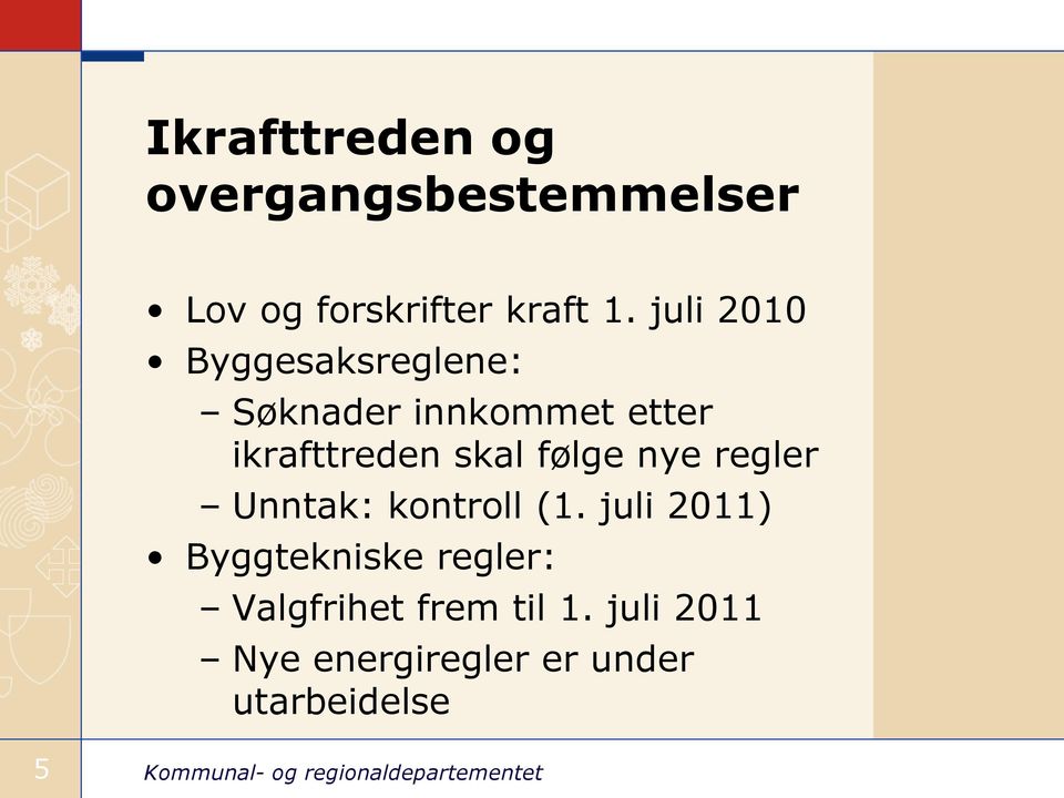 skal følge nye regler Unntak: kontroll (1.