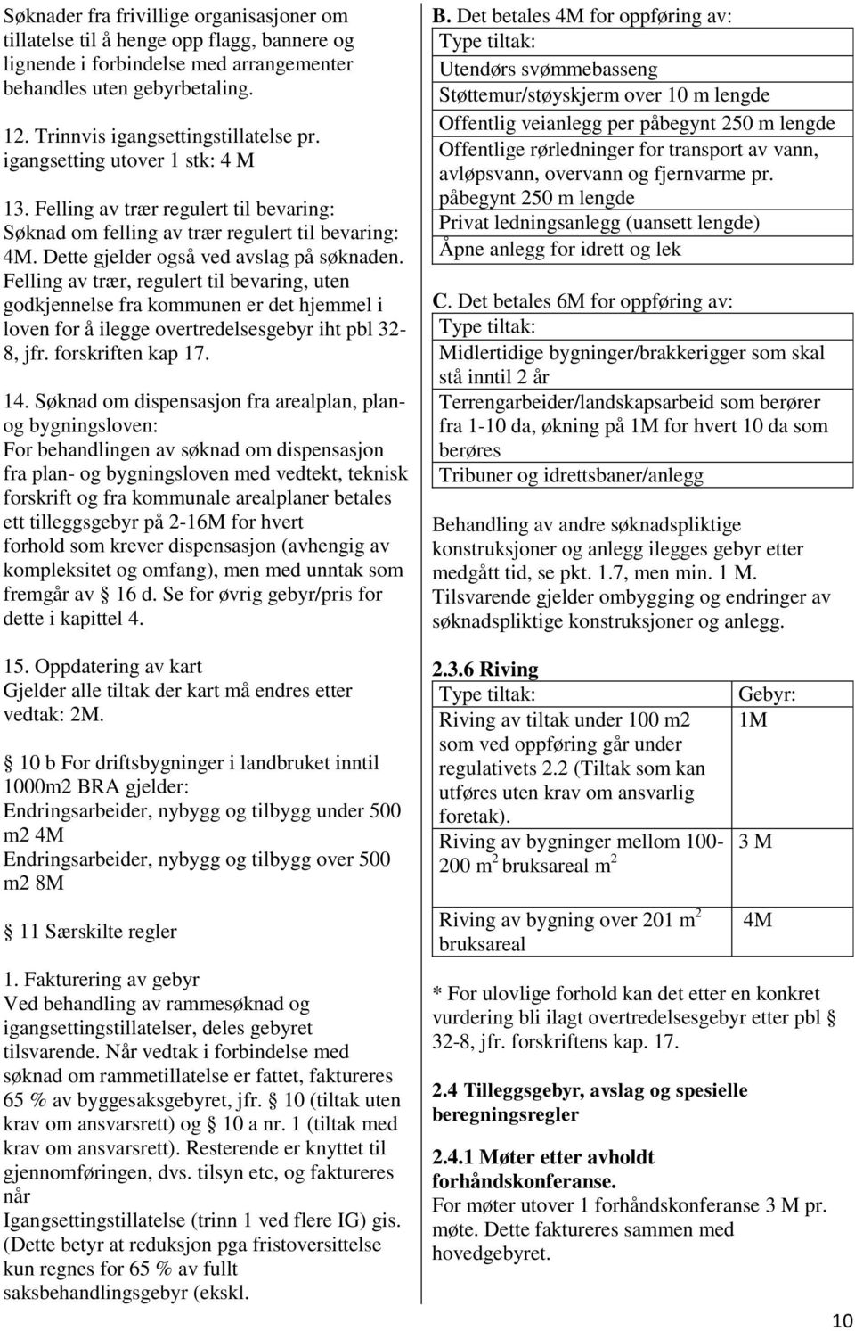 Felling av trær, regulert til bevaring, uten godkjennelse fra kommunen er det hjemmel i loven for å ilegge overtredelsesgebyr iht pbl 32-8, jfr. forskriften kap 17. 14.