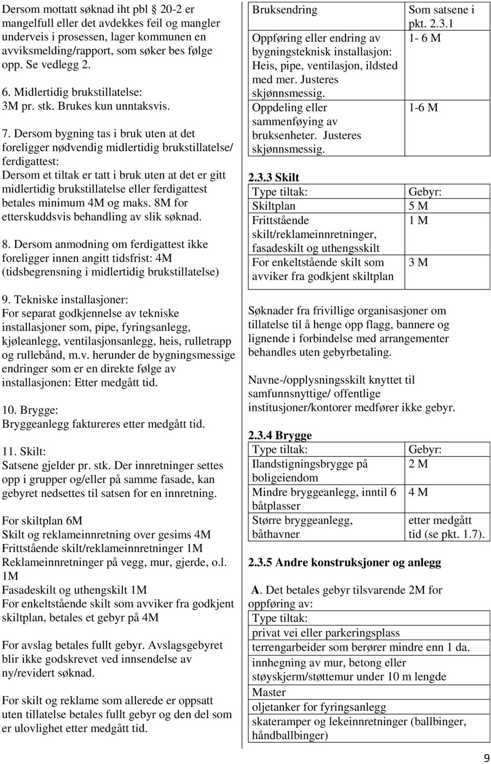 Dersom bygning tas i bruk uten at det foreligger nødvendig midlertidig brukstillatelse/ ferdigattest: Dersom et tiltak er tatt i bruk uten at det er gitt midlertidig brukstillatelse eller