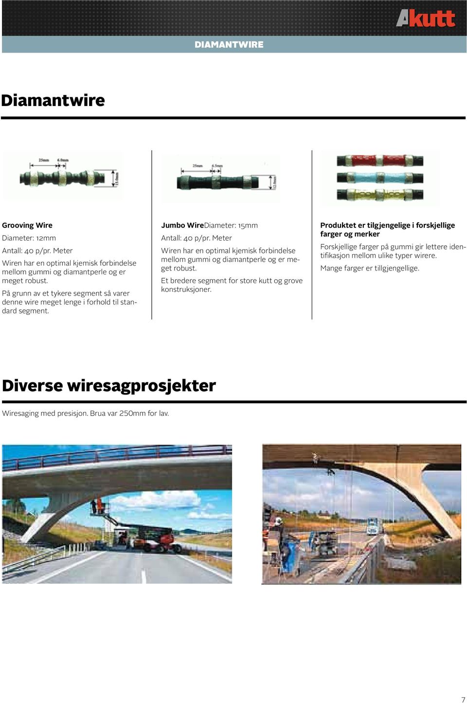 Meter Wiren har en optimal kjemisk forbindelse mellom gummi og diamantperle og er meget robust. Et bredere segment for store kutt og grove konstruksjoner.