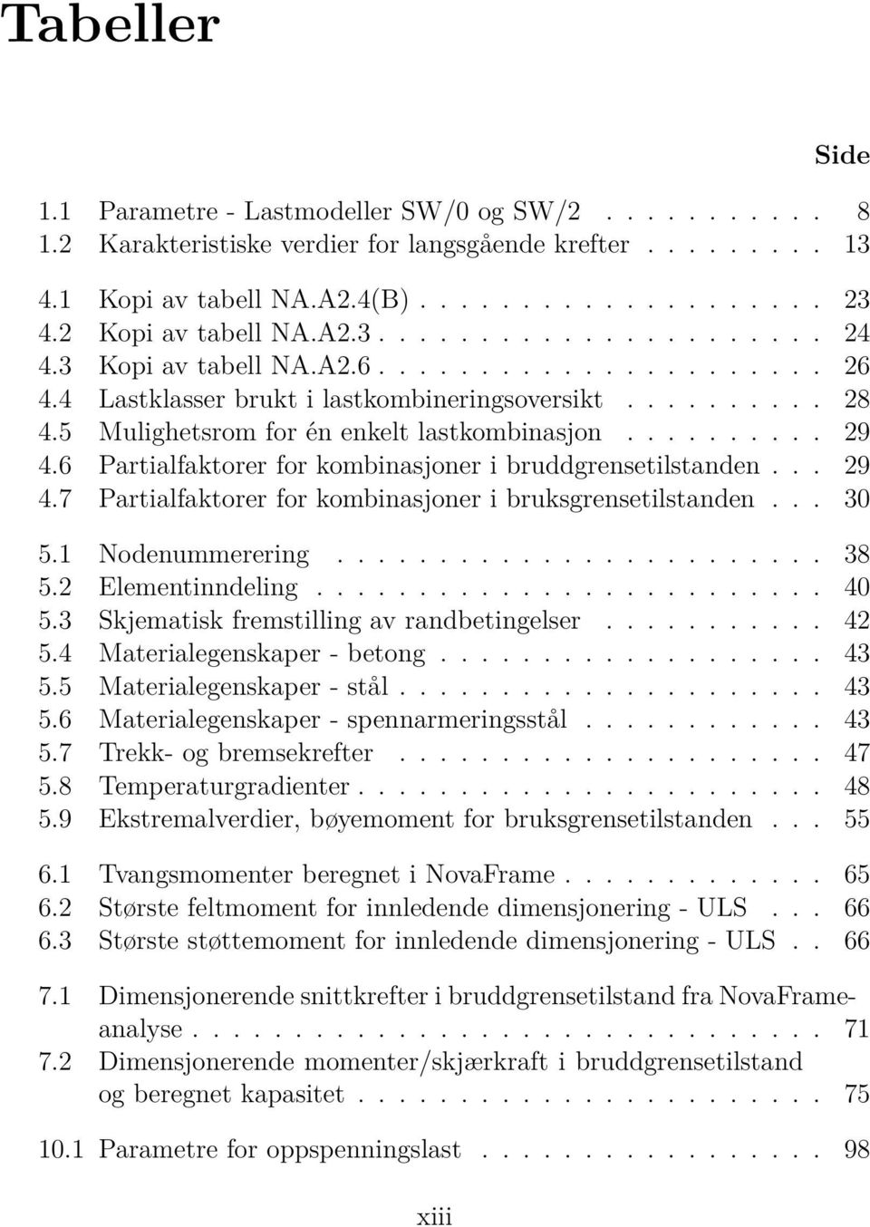 5 Mulighetsrom for én enkelt lastkombinasjon.......... 29 4.6 Partialfaktorer for kombinasjoner i bruddgrensetilstanden... 29 4.7 Partialfaktorer for kombinasjoner i bruksgrensetilstanden... 30 5.