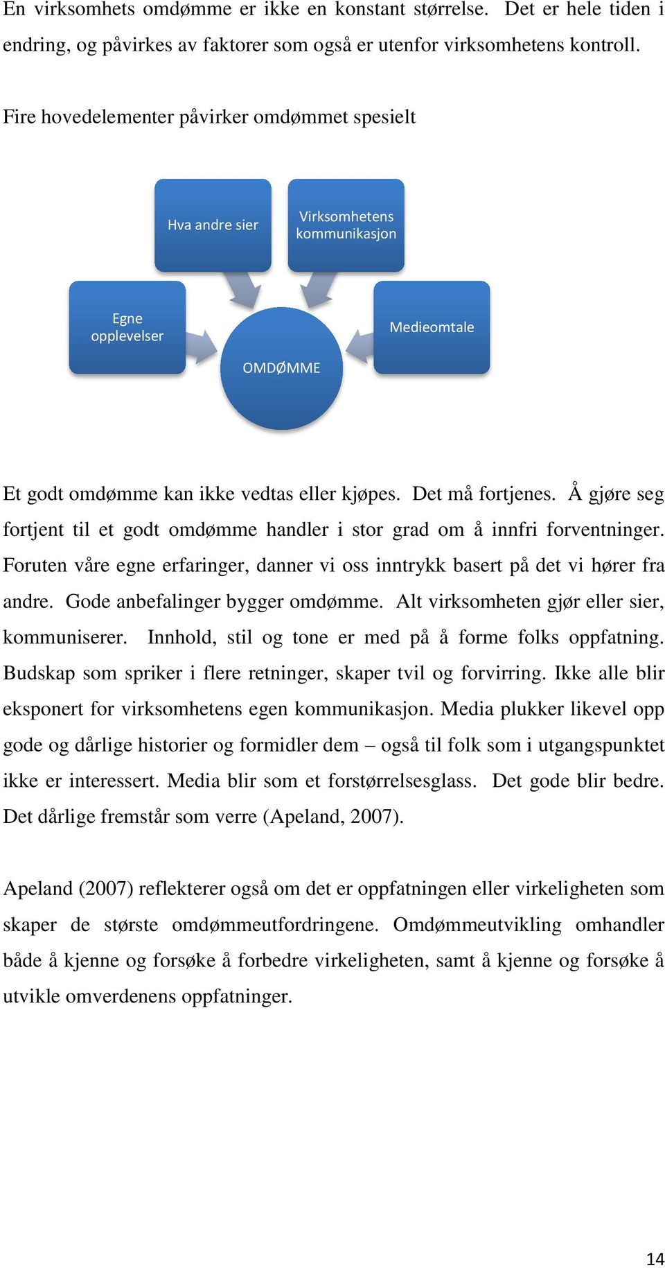 Å gjøre seg fortjent til et godt omdømme handler i stor grad om å innfri forventninger. Foruten våre egne erfaringer, danner vi oss inntrykk basert på det vi hører fra andre.