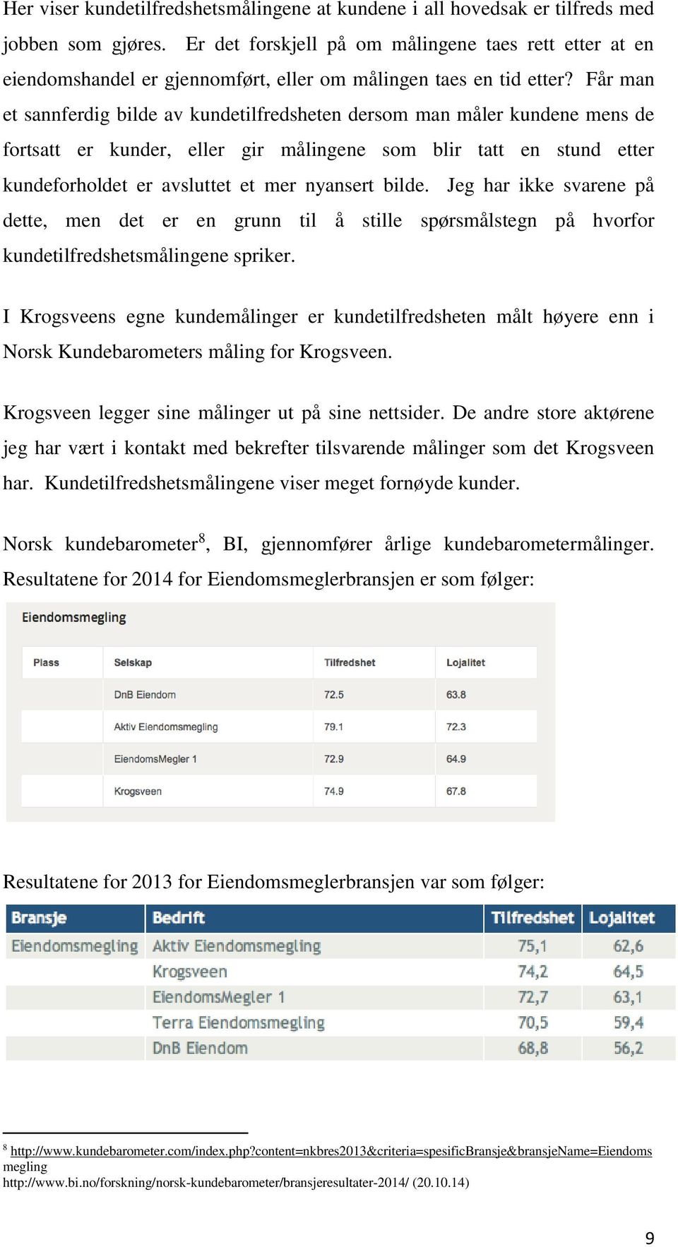 Får man et sannferdig bilde av kundetilfredsheten dersom man måler kundene mens de fortsatt er kunder, eller gir målingene som blir tatt en stund etter kundeforholdet er avsluttet et mer nyansert