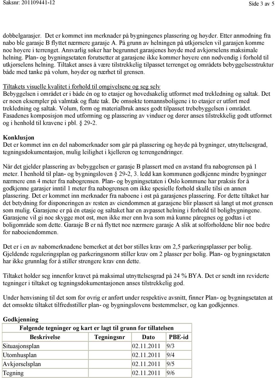 Plan- og bygningsetaten forutsetter at garasjene ikke kommer høyere enn nødvendig i forhold til utkjørselens helning.