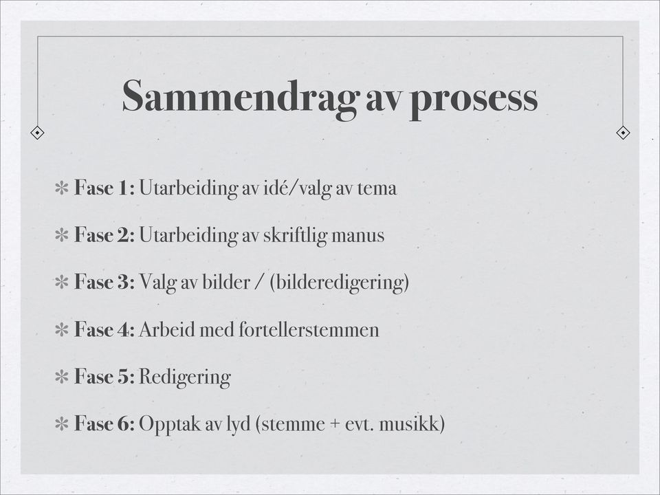 bilder / (bilderedigering) Fase 4: Arbeid med