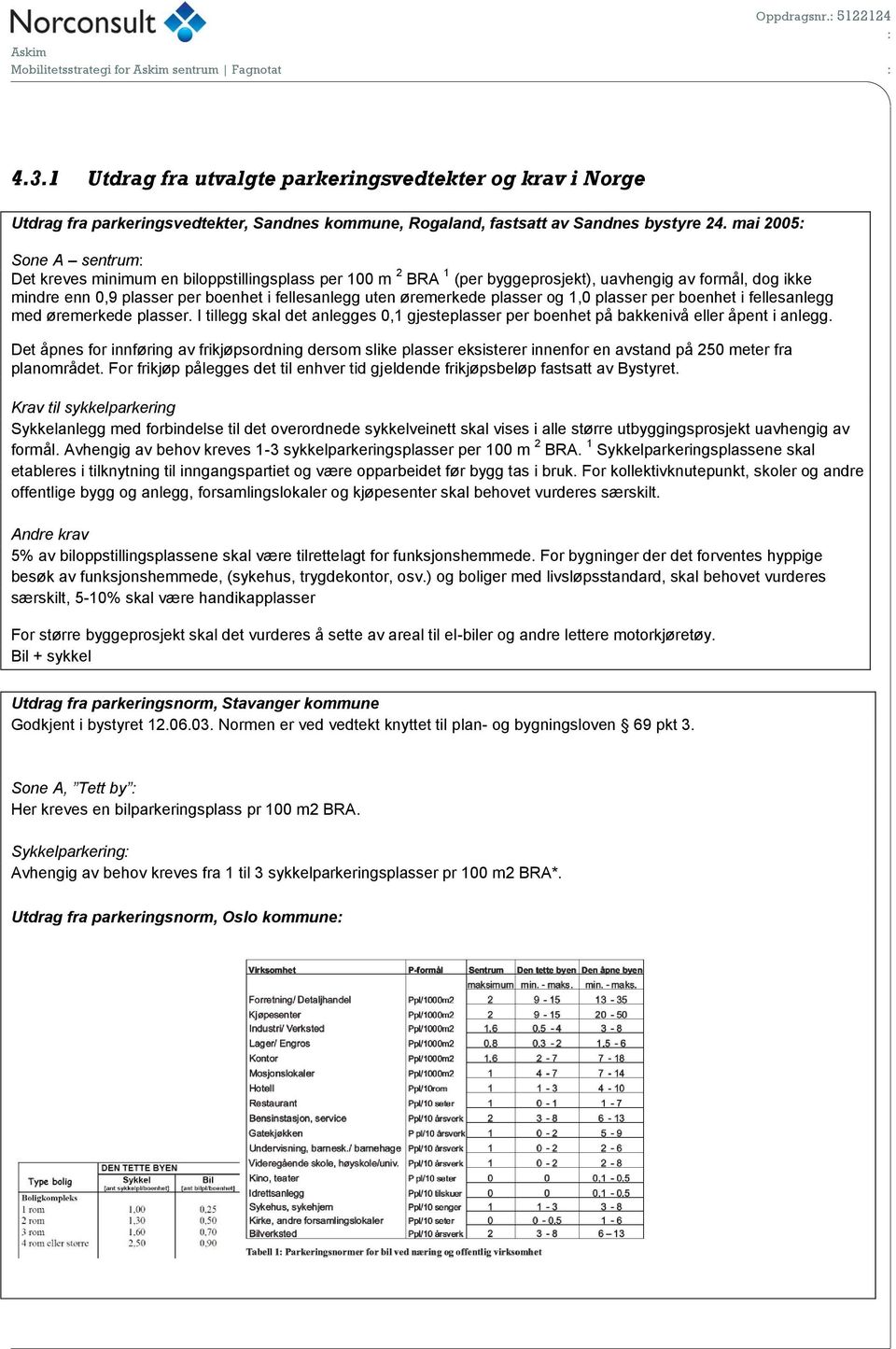 mai 2005 Sone A sentrum Det kreves minimum en biloppstillingsplass per 100 m 2 BRA 1 (per byggeprosjekt), uavhengig av formål, dog ikke mindre enn 0,9 plasser per boenhet i fellesanlegg uten