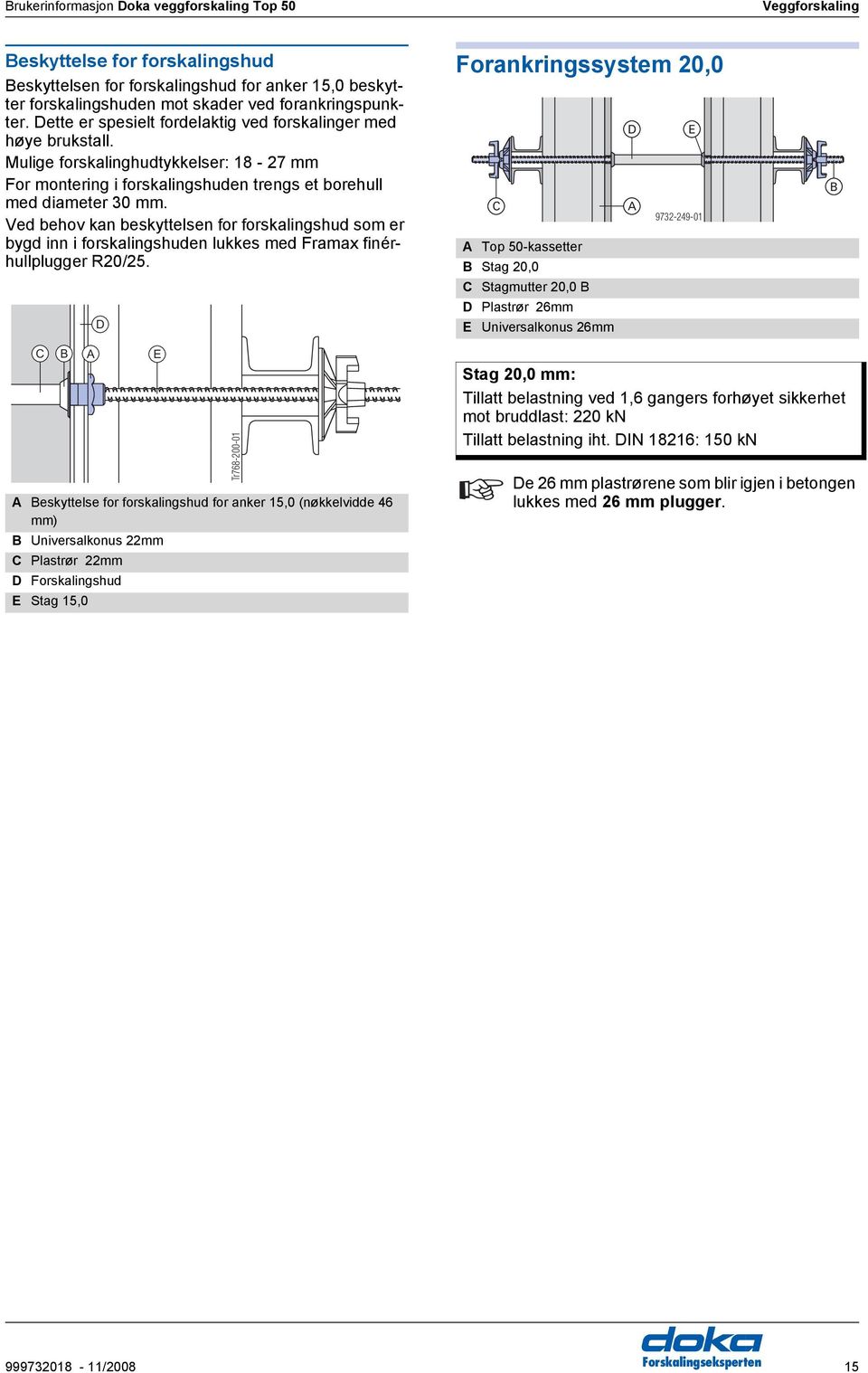 Ved behov kan beskyttelsen for forskalingshud som er bygd inn i forskalingshuden lukkes med Framax finérhullplugger R20/25.