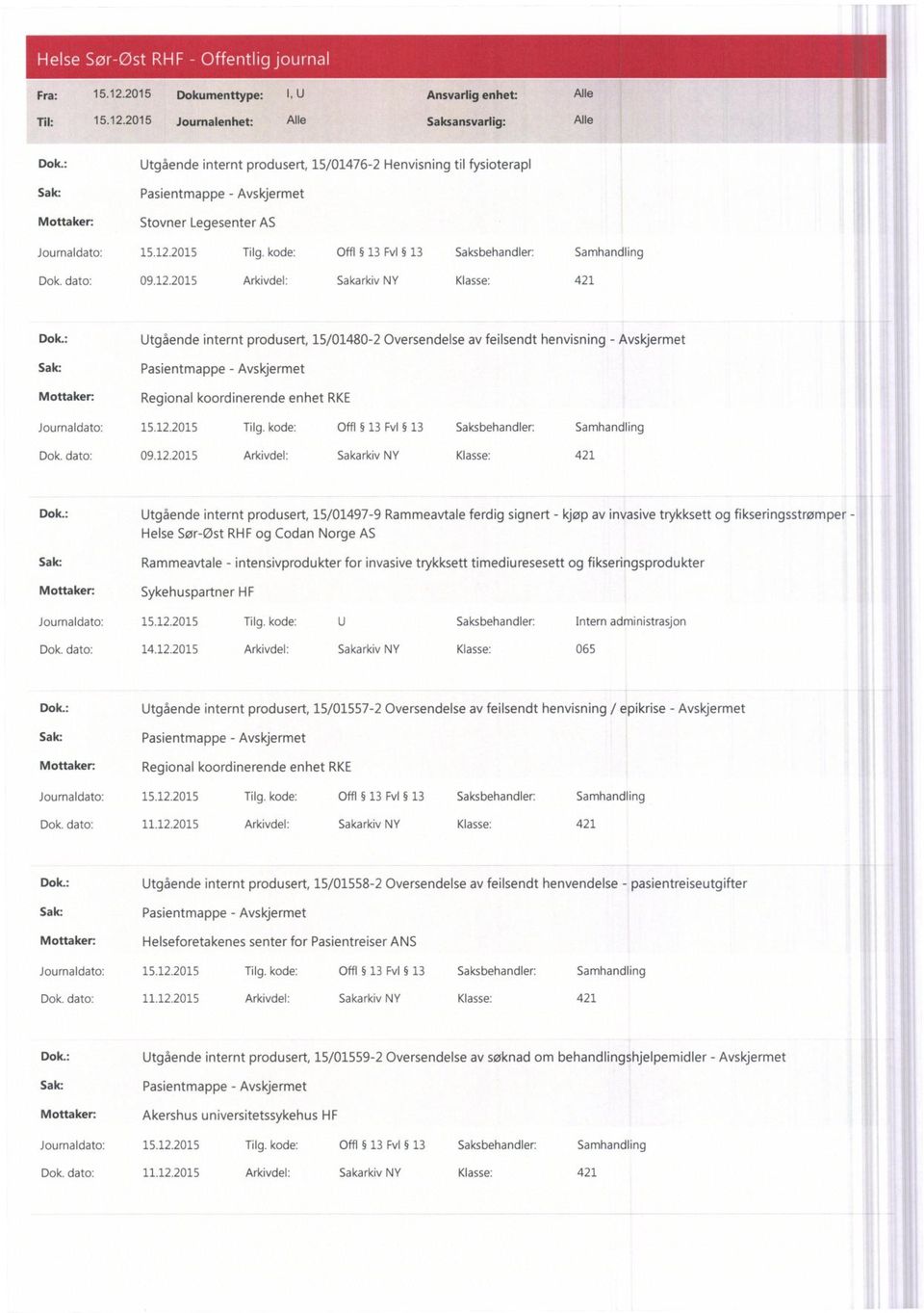 dato: 09.12.2015 Arkivdel: Sakarkiv NY Klasse: 421 Dok.