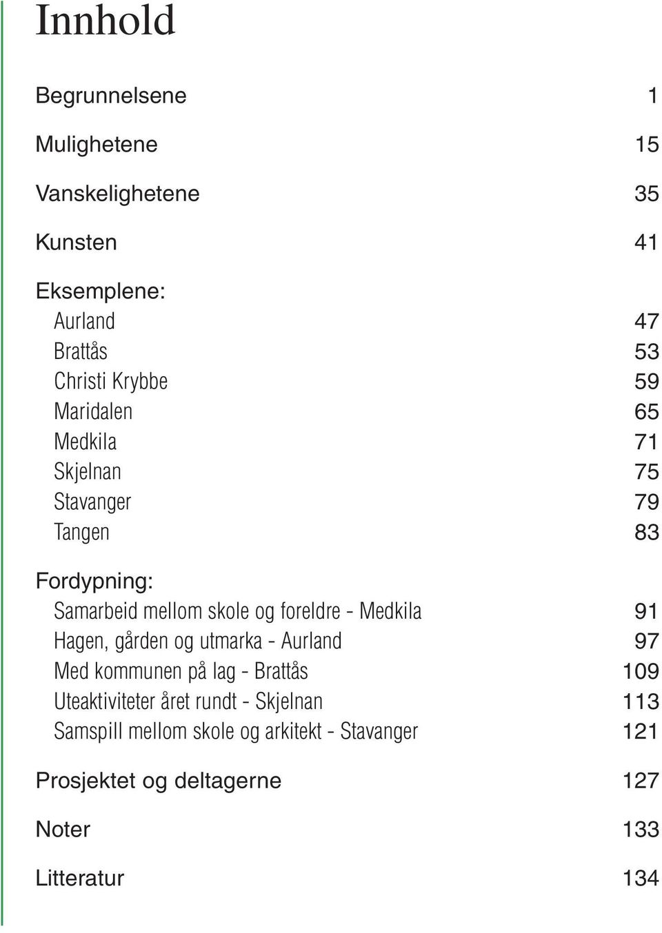 foreldre - Medkila 91 Hagen, gården og utmarka - Aurland 97 Med kommunen på lag - Brattås 109 Uteaktiviteter året