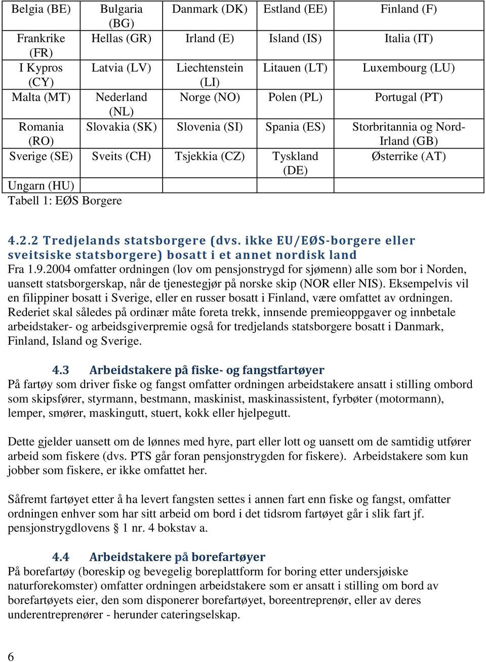 Østerrike (AT) (DE) Ungarn (HU) Tabell 1: EØS Borgere 4.2.2 Tredjelands statsborgere (dvs. ikke EU/EØS-borgere eller sveitsiske statsborgere) bosatt i et annet nordisk land Fra 1.9.