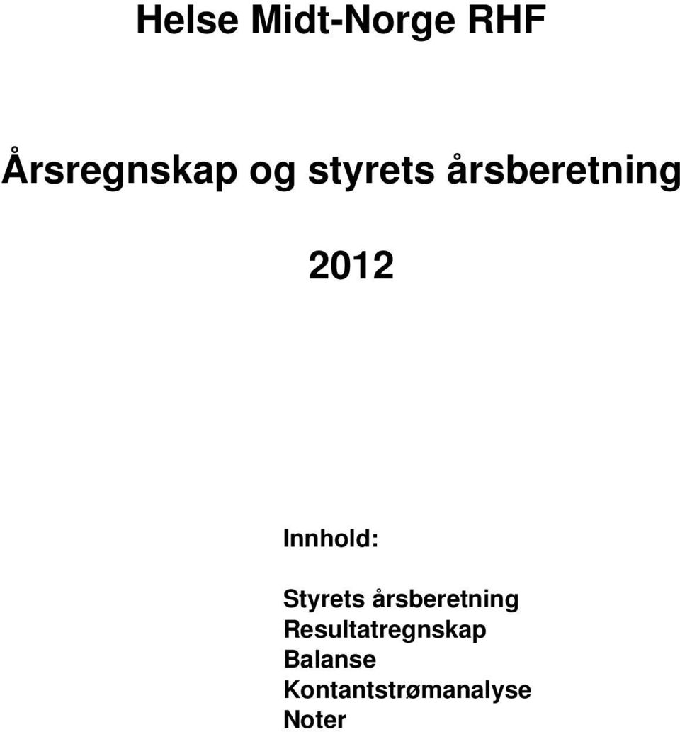 Styrets årsberetning