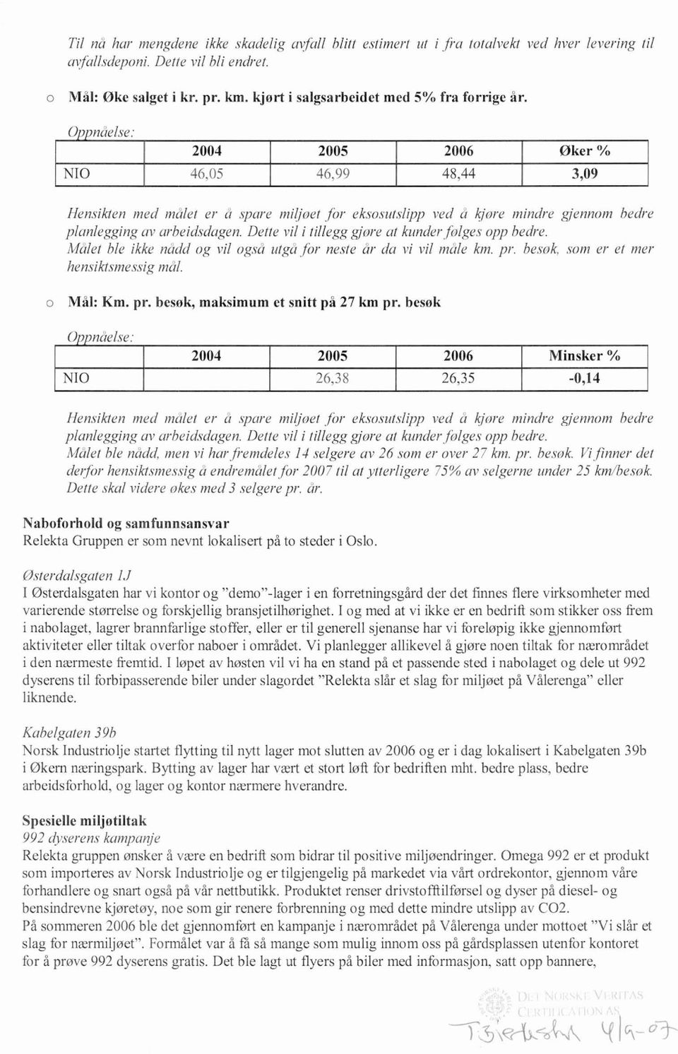 09 2006 Øker % 48,44 3,09 Hensihen med malet er u spare miljoet for eksosutslipp ved u kwre mindre gjennom hedre planlegging av arheidsdagen. Detle vil i tillegg gjore at kunder,folges opp hedre.