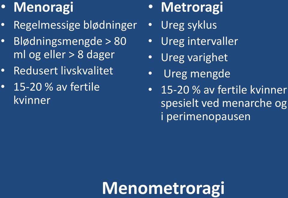 Ureg syklus Ureg intervaller Ureg varighet Ureg mengde 15-20 % av