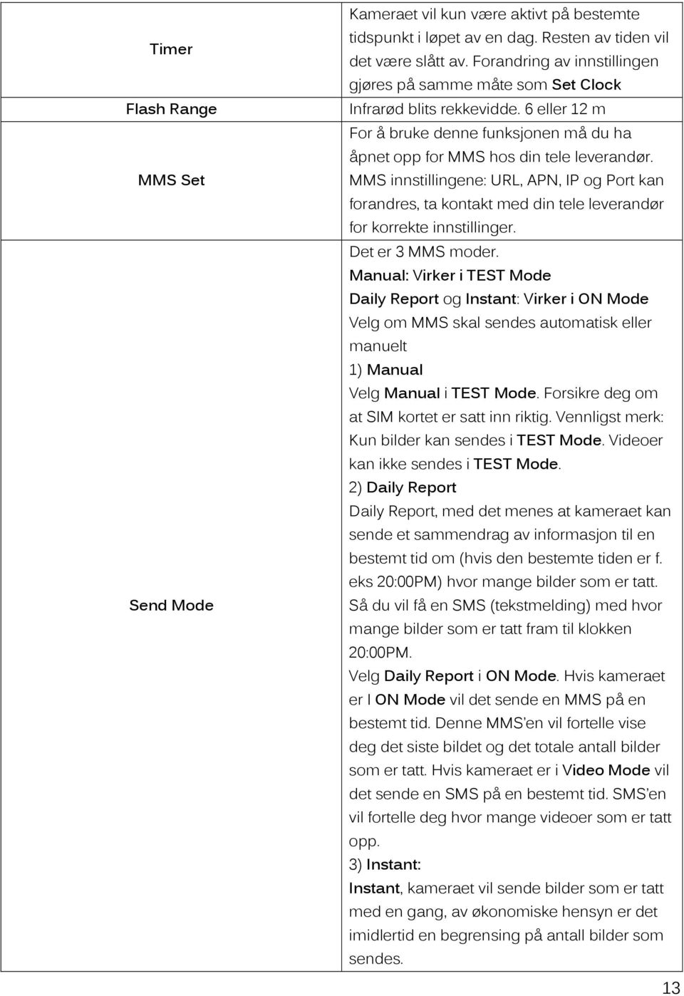 MMS innstillingene: URL, APN, IP og Port kan forandres, ta kontakt med din tele leverandør for korrekte innstillinger. Det er 3 MMS moder.