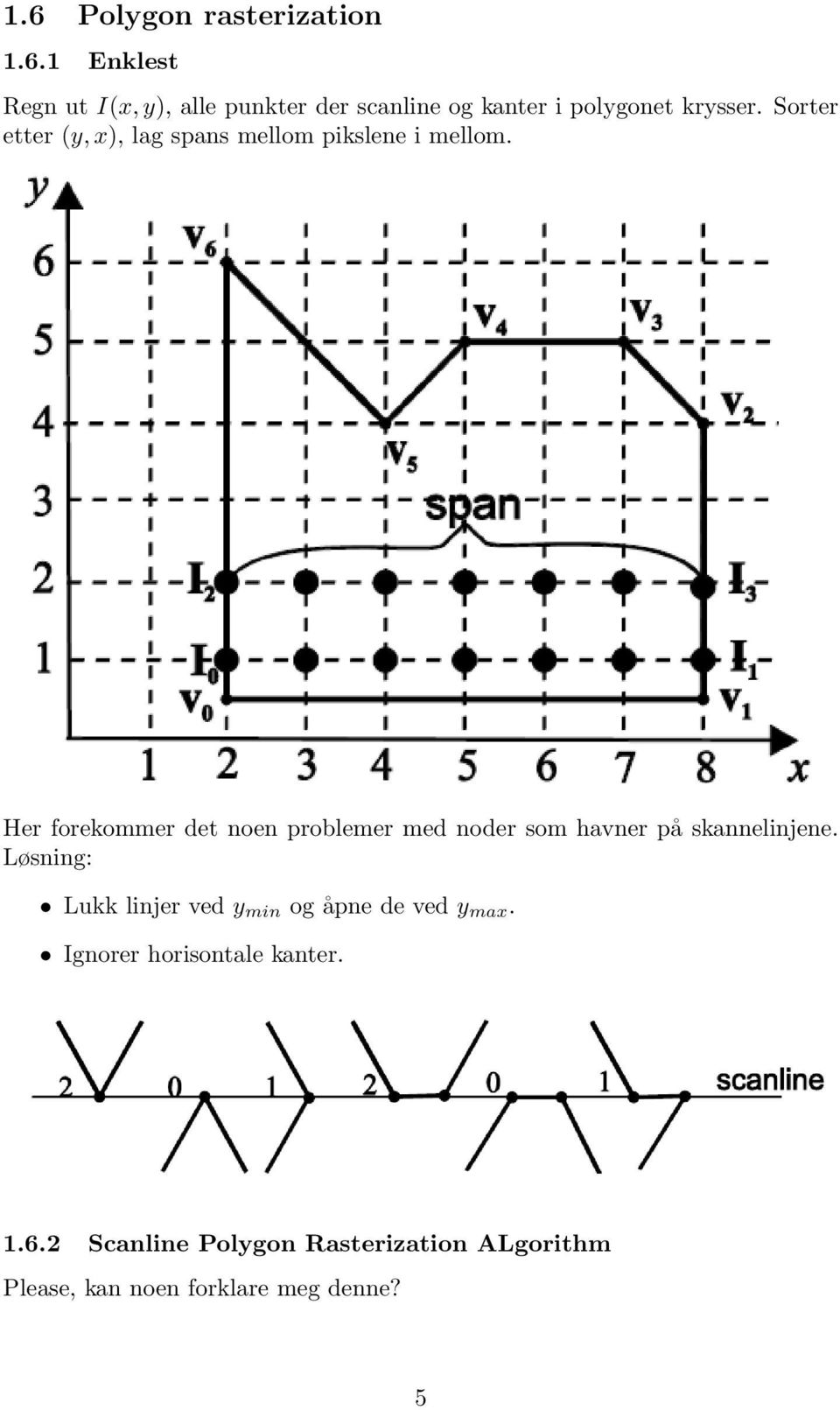 Her forekommer det noen problemer med noder som havner på skannelinjene.