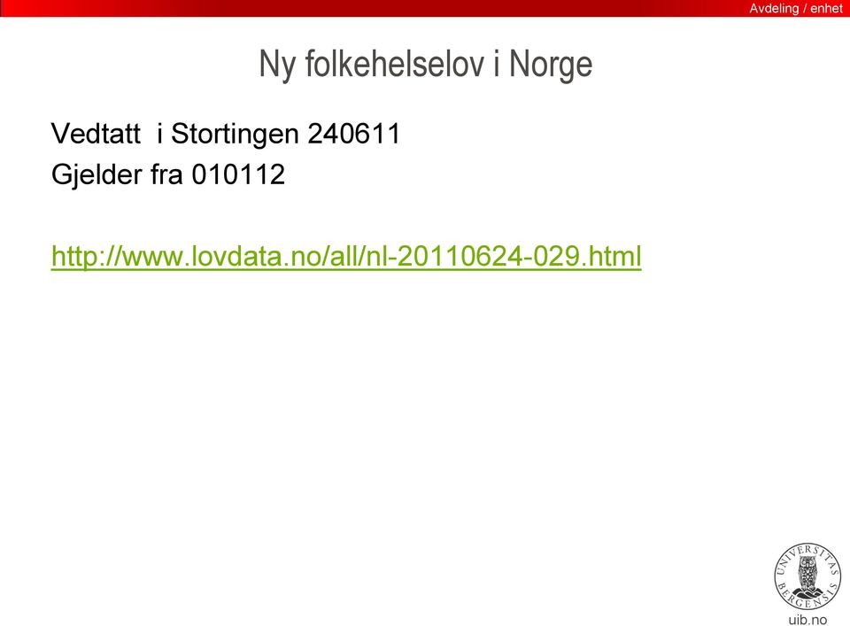 folkehelselov i Norge