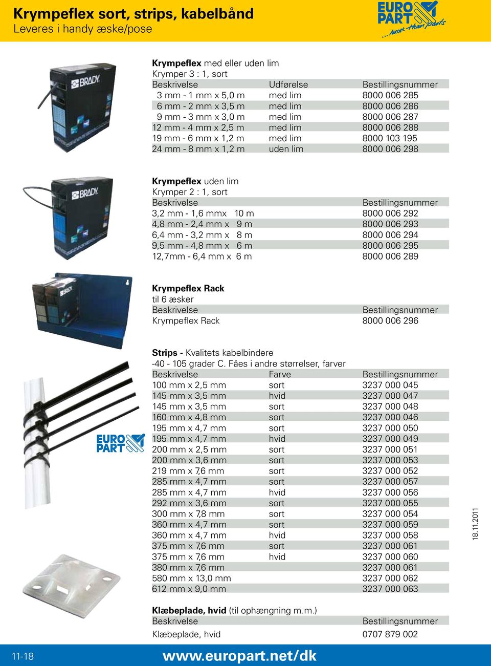 2 : 1, sort 3,2 mm - 1,6 mmx 10 m 8000 006 292 4,8 mm - 2,4 mm x 9 m 8000 006 293 6,4 mm - 3,2 mm x 8 m 8000 006 294 9,5 mm - 4,8 mm x 6 m 8000 006 295 12,7mm - 6,4 mm x 6 m 8000 006 289 Krympeflex