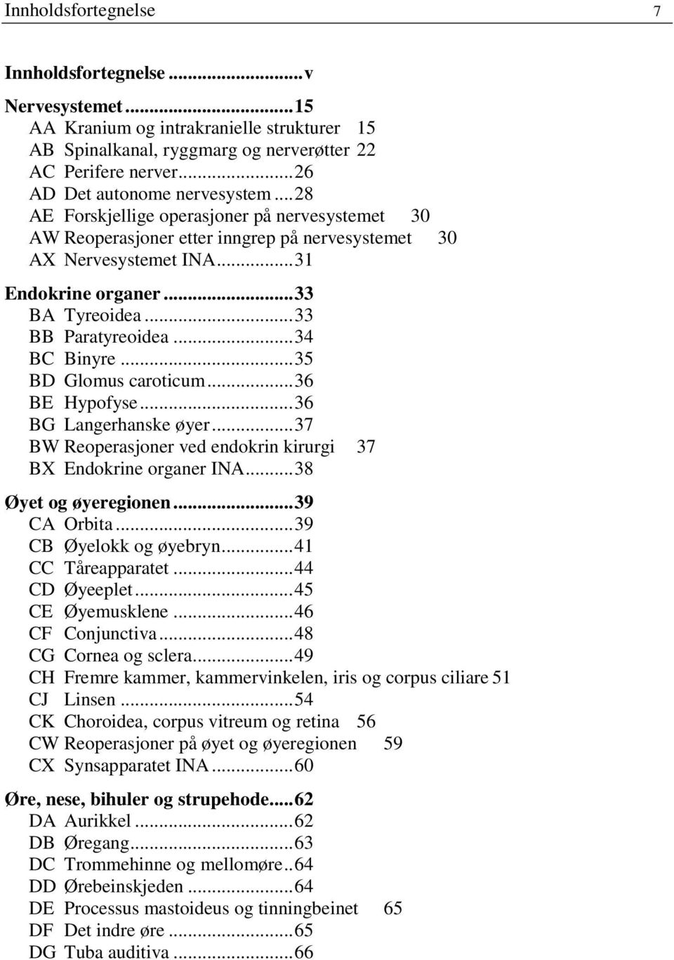 .. 33 BA Tyreoidea... 33 BB Paratyreoidea... 34 BC Binyre... 35 BD Glomus caroticum... 36 BE Hypofyse... 36 BG Langerhanske øyer... 37 BW Reoperasjoner ved endokrin kirurgi 37 BX Endokrine organer INA.