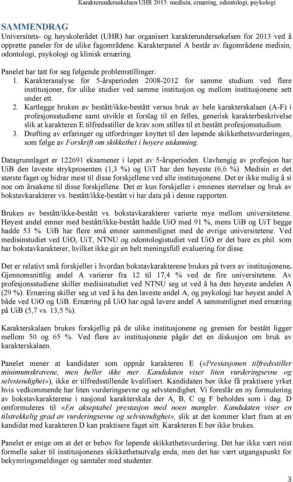 Karakteranalyse for 5-årsperioden 20