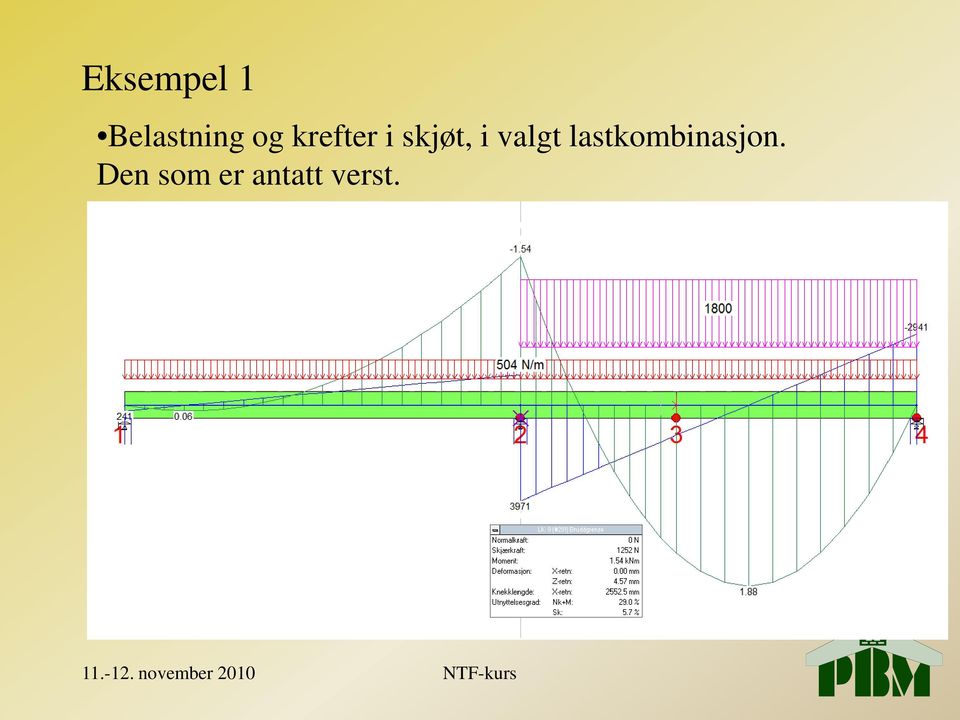 valgt lastkombinasjon.