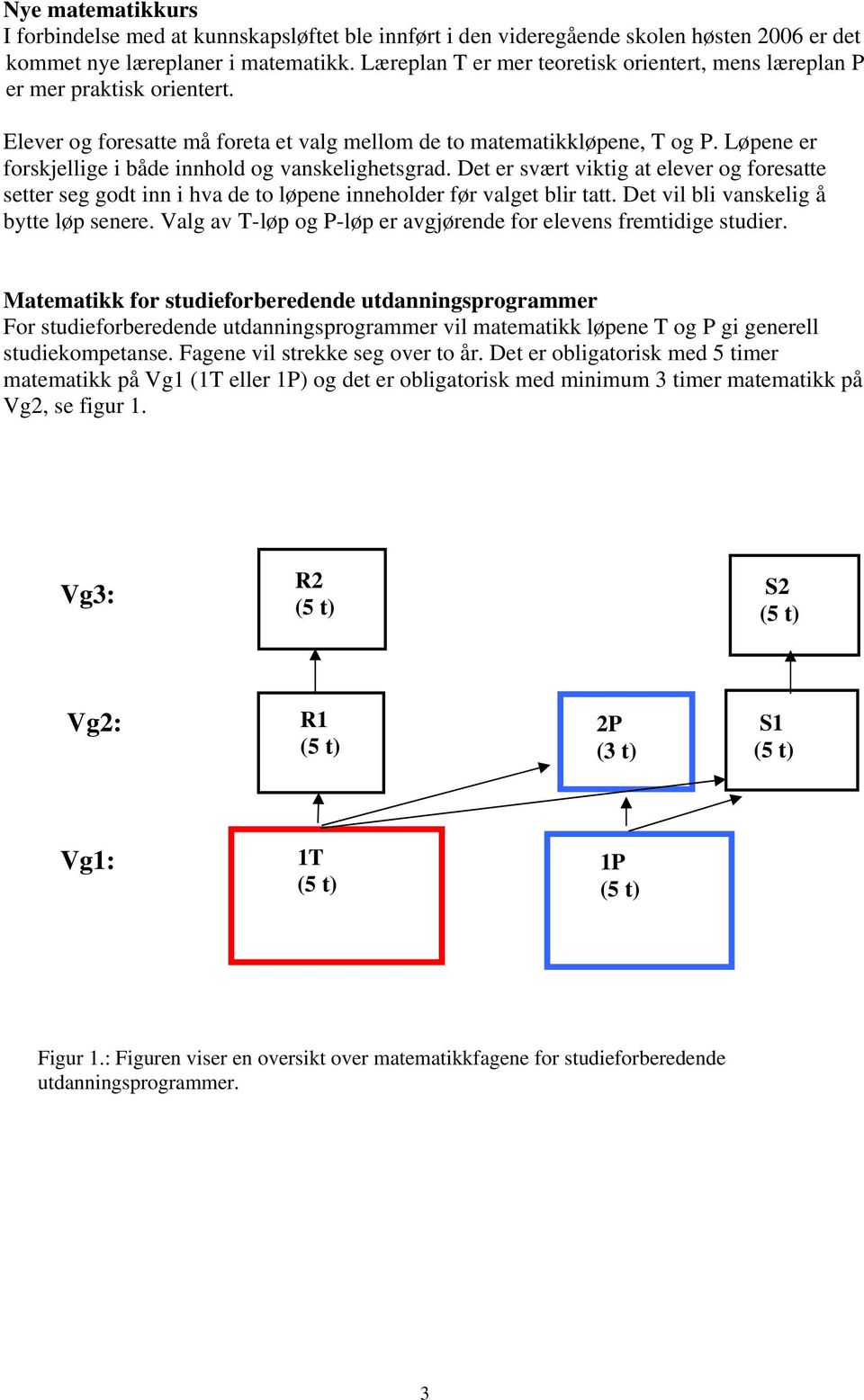 Løpene er forskjellige i både innhold og vanskelighetsgrad. Det er svært viktig at elever og foresatte setter seg godt inn i hva de to løpene inneholder før valget blir tatt.