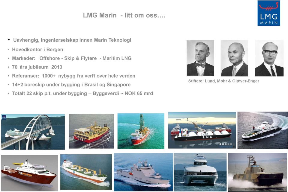 Skip & Flytere - Maritim LNG 70 års jubileum 2013 Referanser: 1000+ nybygg fra verft over