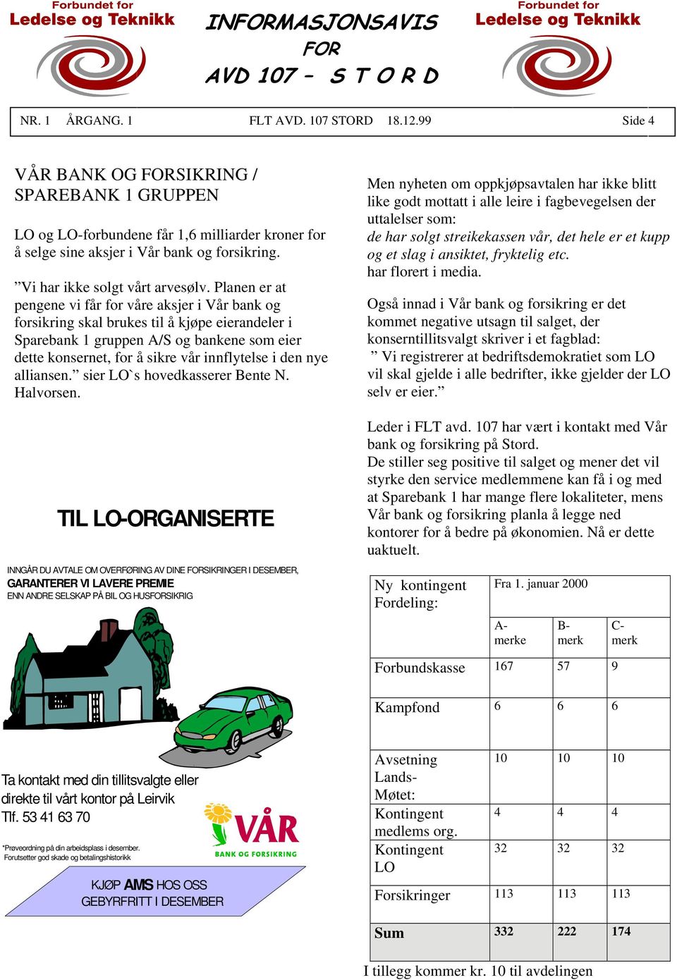 Planen er at pengene vi får for våre aksjer i Vår bank og forsikring skal brukes til å kjøpe eierandeler i Sparebank 1 gruppen A/S og bankene som eier dette konsernet, for å sikre vår innflytelse i