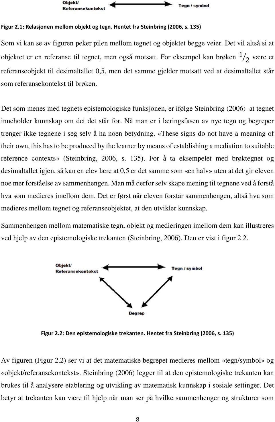 For eksempel kan brøken 1 2 være et referanseobjekt til desimaltallet 0,5, men det samme gjelder motsatt ved at desimaltallet står som referansekontekst til brøken.