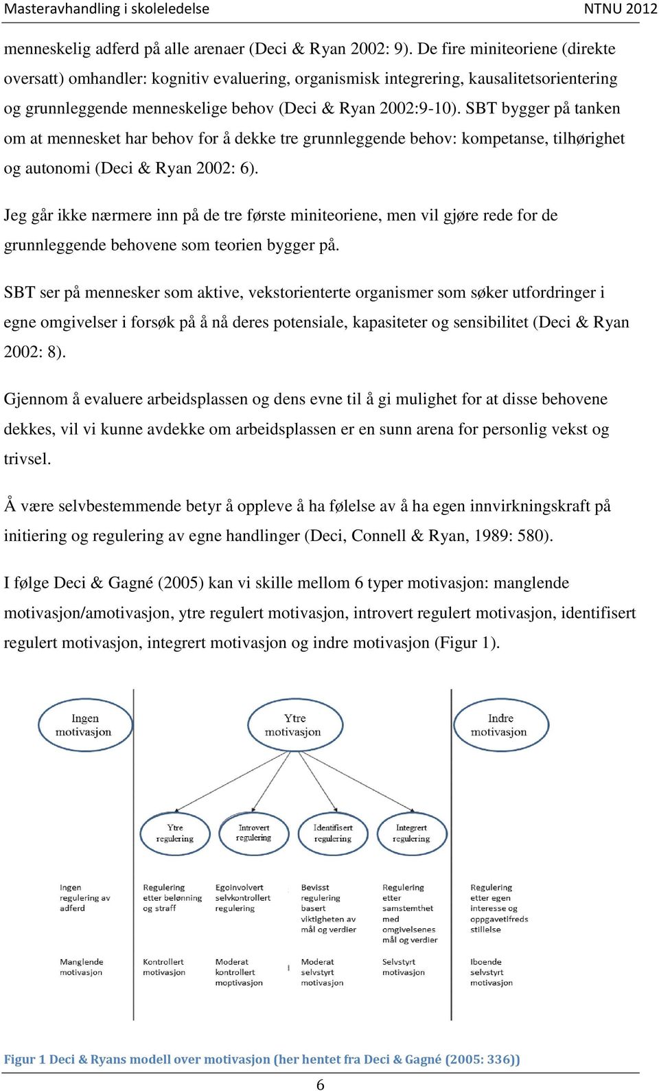 SBT bygger på tanken om at mennesket har behov for å dekke tre grunnleggende behov: kompetanse, tilhørighet og autonomi (Deci & Ryan 2002: 6).