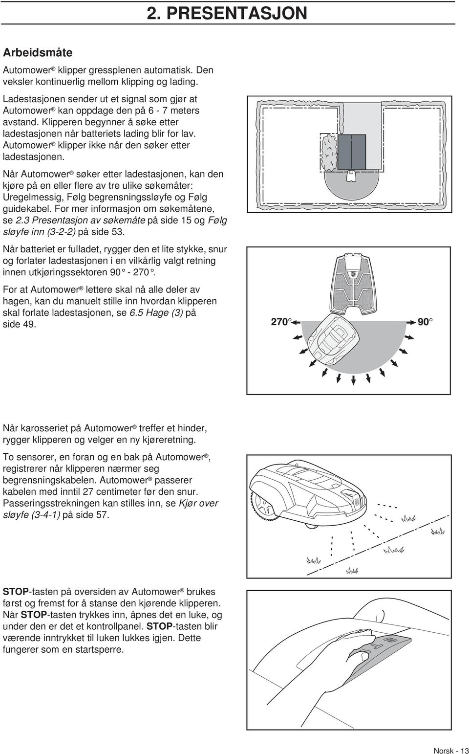 Automower klipper ikke når den søker etter ladestasjonen.