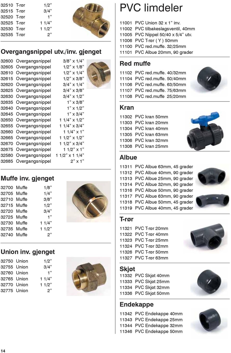 32630 Overgangsnippel 3/4 x 1/2 32635 Overgangsnippel 1 x 3/8 32640 Overgangsnippel 1 x 1/2 32645 Overgangsnippel 1 x 3/4 32650 Overgangsnippel 1 1/4 x 1/2 32655 Overgangsnippel 1 1/4 x 3/4 32660