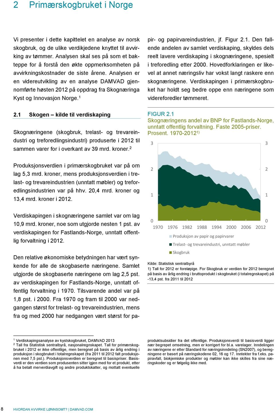 Analysen er en videreutvikling av en analyse DAMVAD gjennomførte høsten 212 på oppdrag fra Skognæringa Kyst og Innovasjon Norge. 1 2.