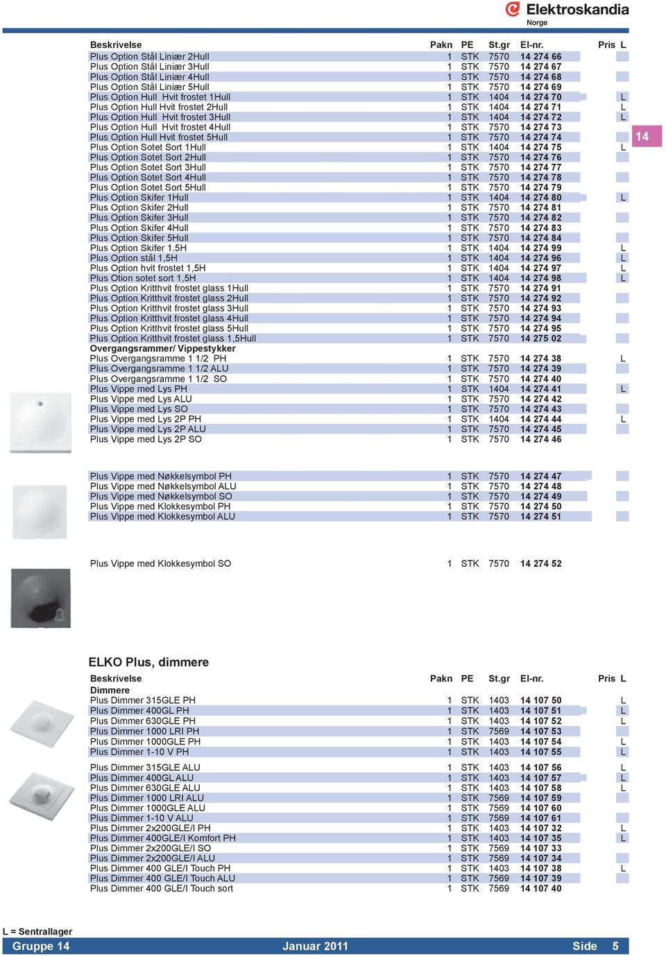 Hull Hvit frostet 4Hull 1 STK 7570 14 274 73 Plus Option Hull Hvit frostet 5Hull 1 STK 7570 14 274 74 Plus Option Sotet Sort 1Hull 1 STK 1404 14 274 75 L Plus Option Sotet Sort 2Hull 1 STK 7570 14