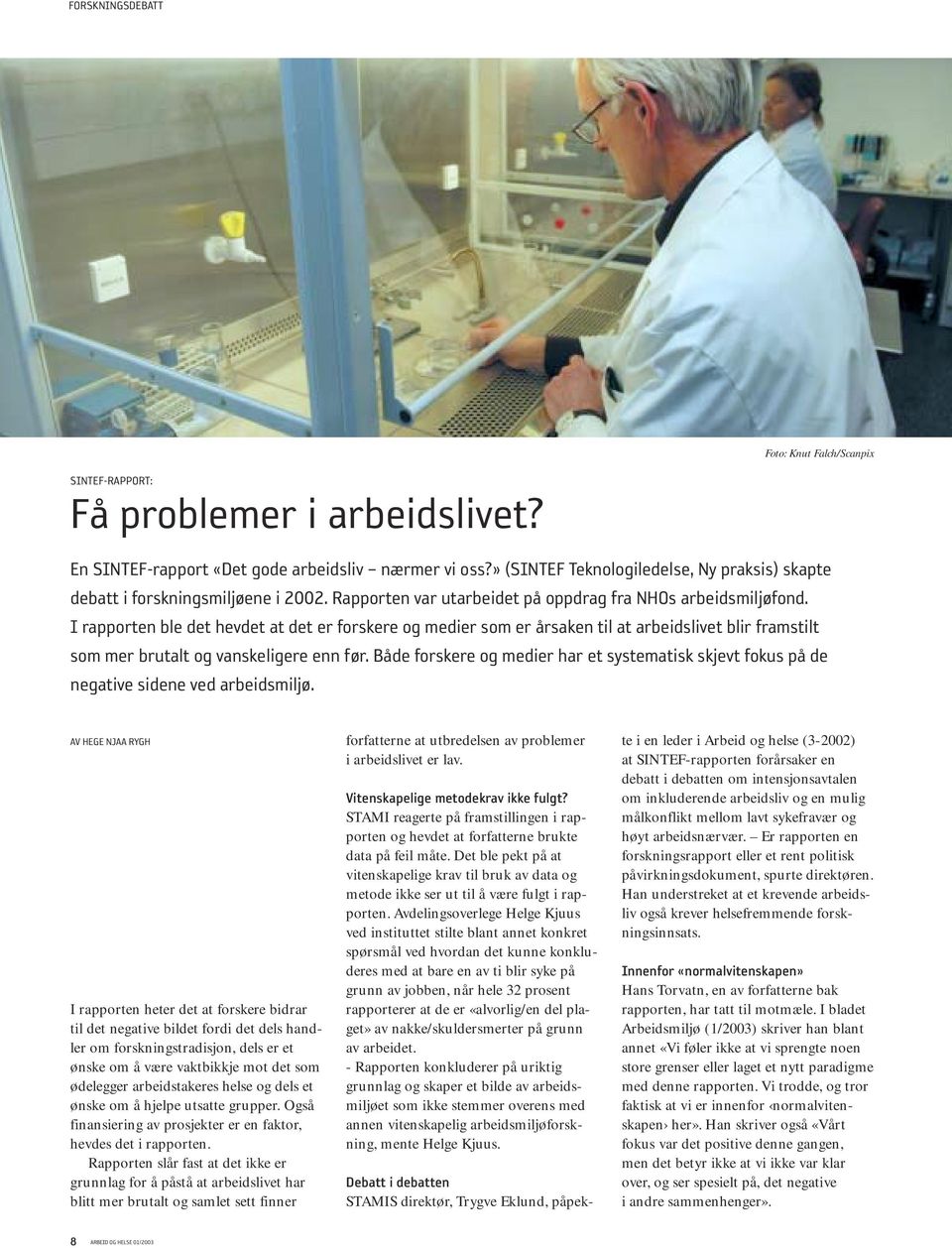 I rapporten ble det hevdet at det er forskere og medier som er årsaken til at arbeidslivet blir framstilt som mer brutalt og vanskeligere enn før.