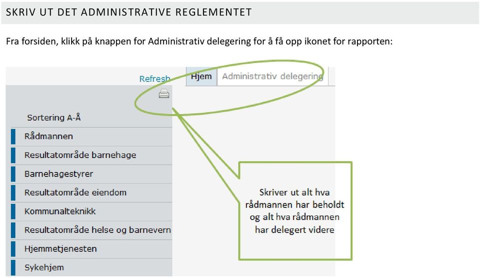 på knappen for Administrativ