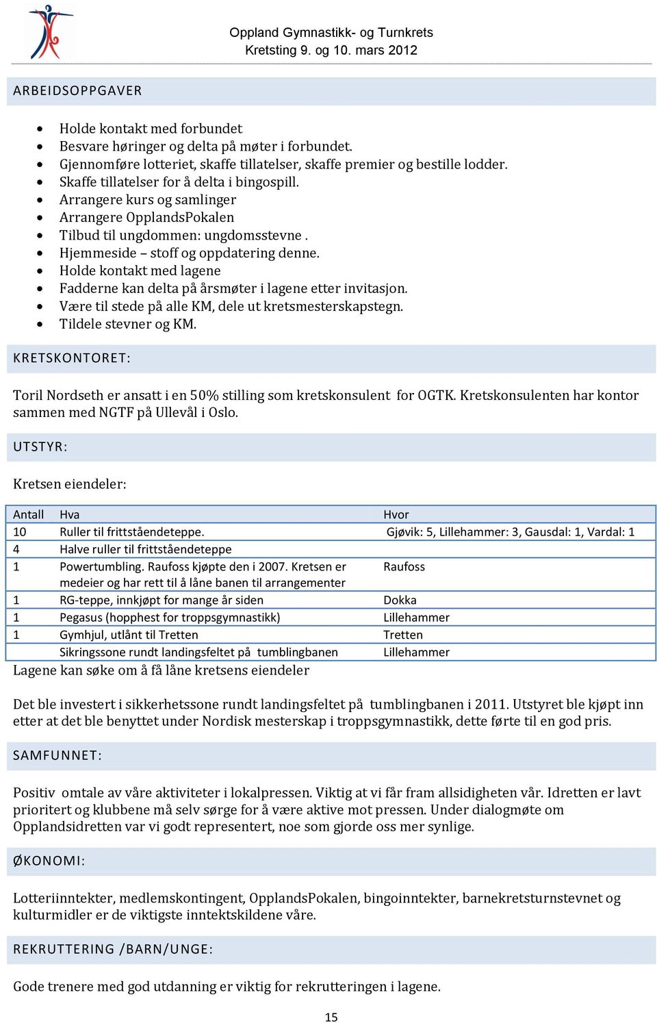 Holde kontakt med lagene Fadderne kan delta på årsmøter i lagene etter invitasjon. Være til stede på alle KM, dele ut kretsmesterskapstegn. Tildele stevner og KM.