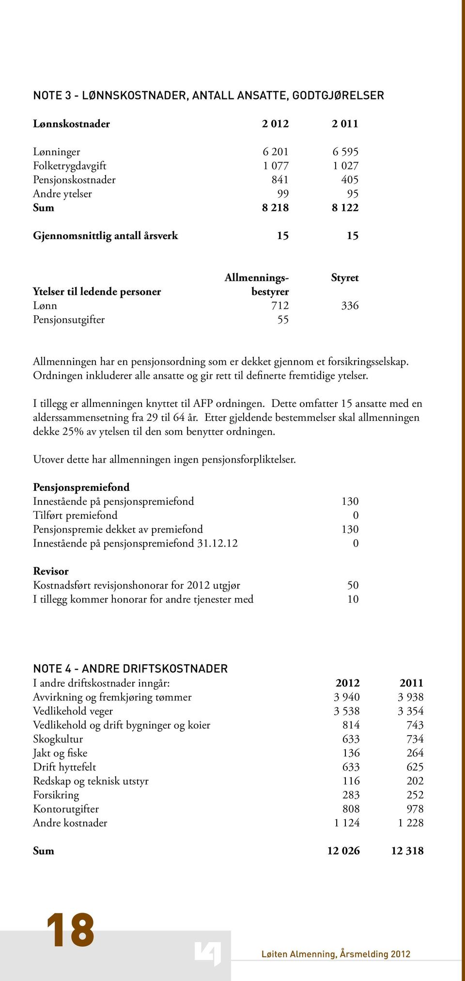 forsikringsselskap. Ordningen inkluderer alle ansatte og gir rett til definerte fremtidige ytelser. I tillegg er allmenningen knyttet til AFP ordningen.