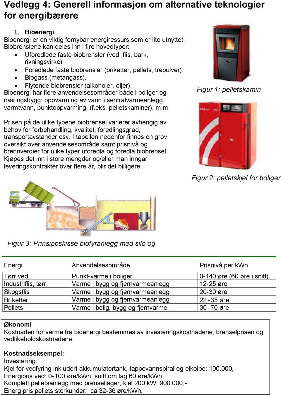 Flytende biobrensler (alkoholer, oljer). Bioenergi har flere anvendelsesområder både i boliger og næringsbygg: oppvarming av vann i sentralvarmeanlegg, varmtvann, punktoppvarming, (f.eks.