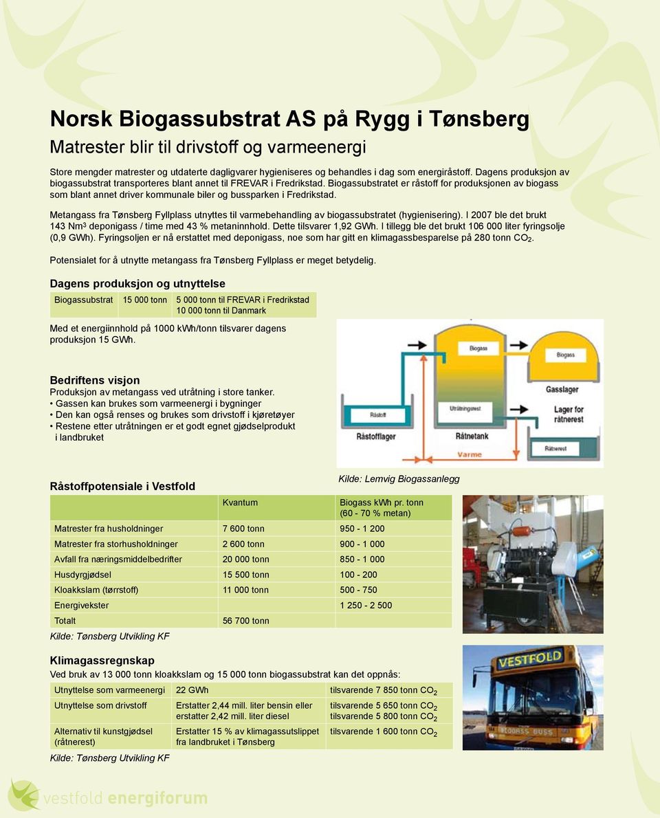 Biogassubstratet er råstoff for produksjonen av biogass som blant annet driver kommunale biler og bussparken i Fredrikstad.