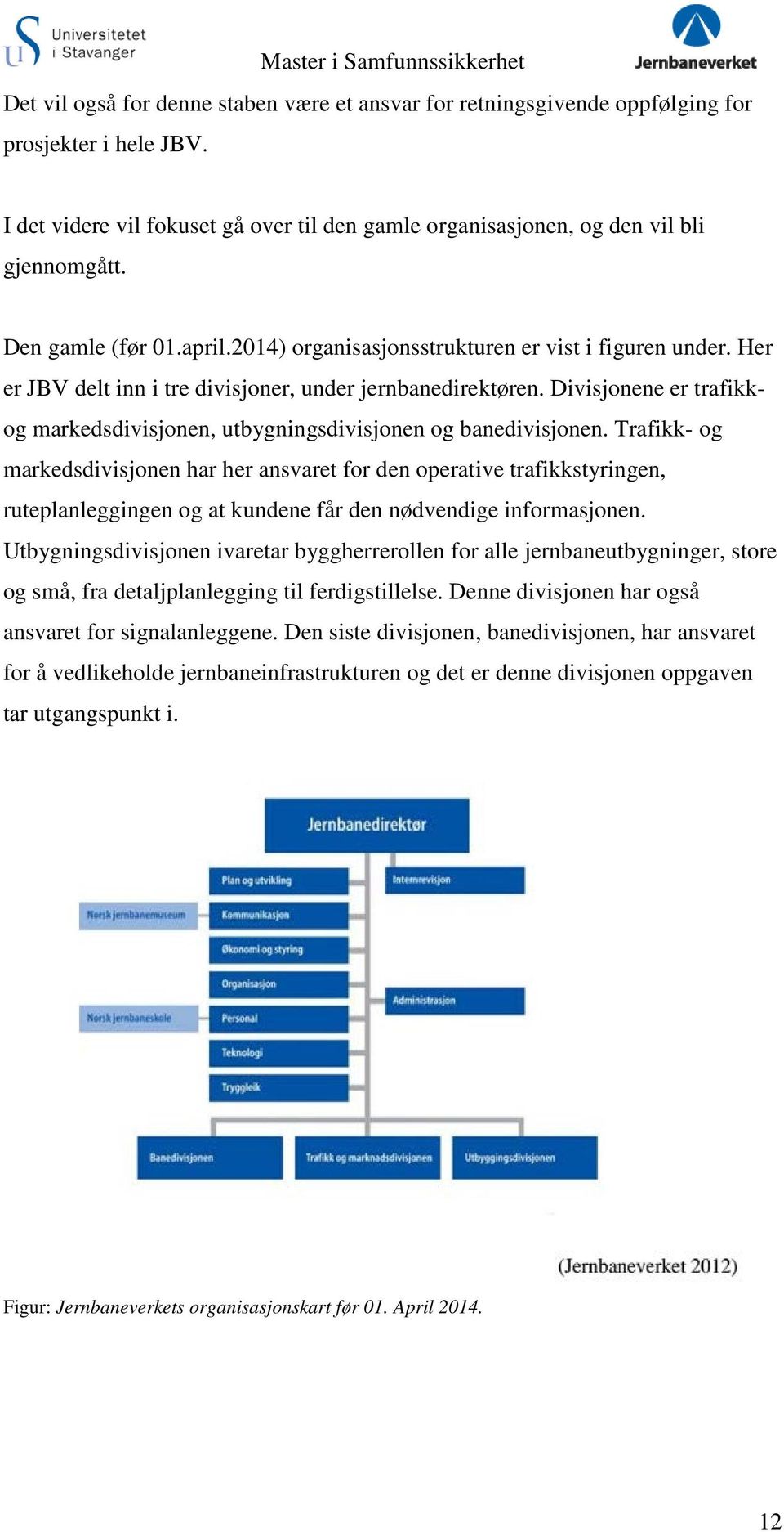 Divisjonene er trafikkog markedsdivisjonen, utbygningsdivisjonen og banedivisjonen.